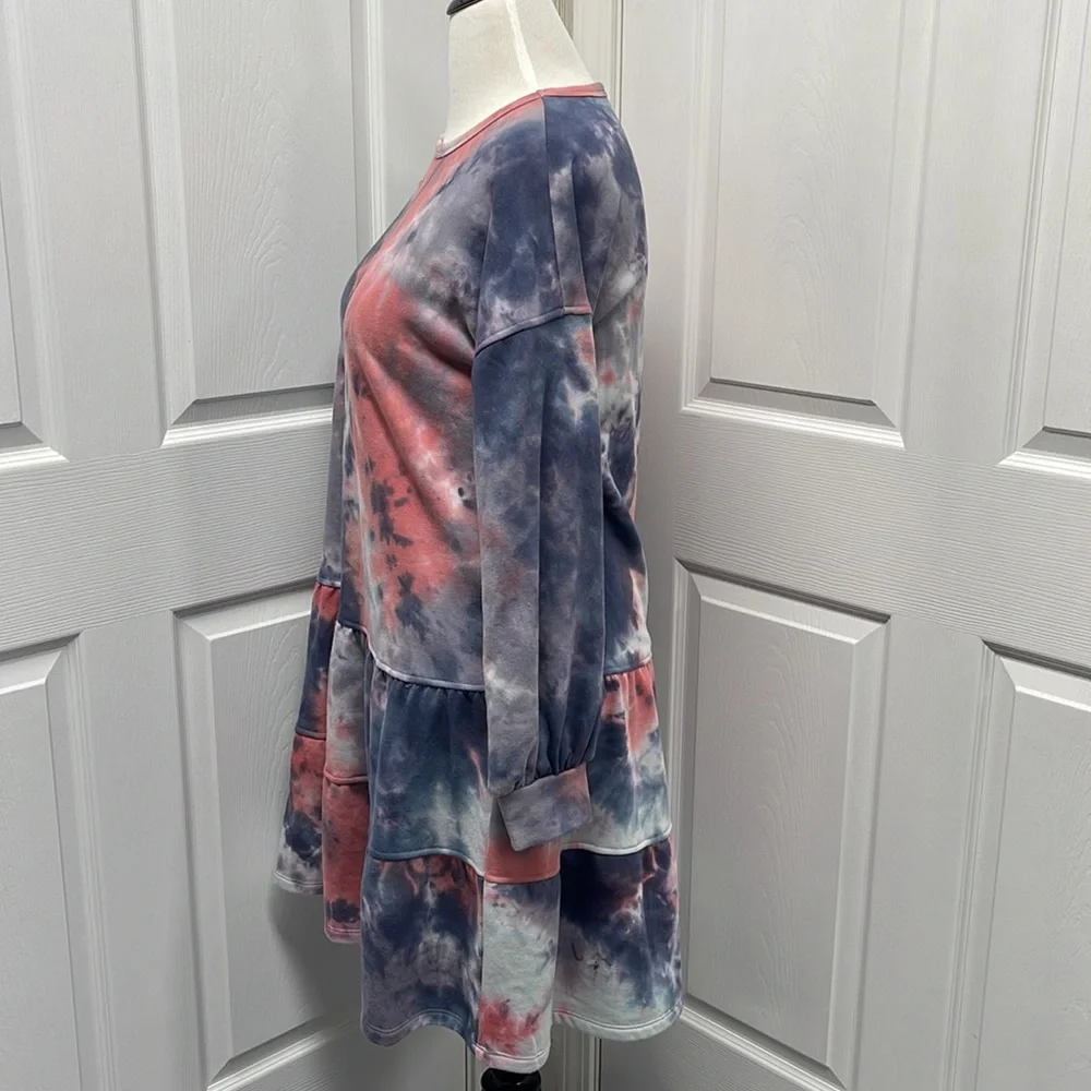 Ava James New Tie Dye Sweatshirt Dress Large NWT
